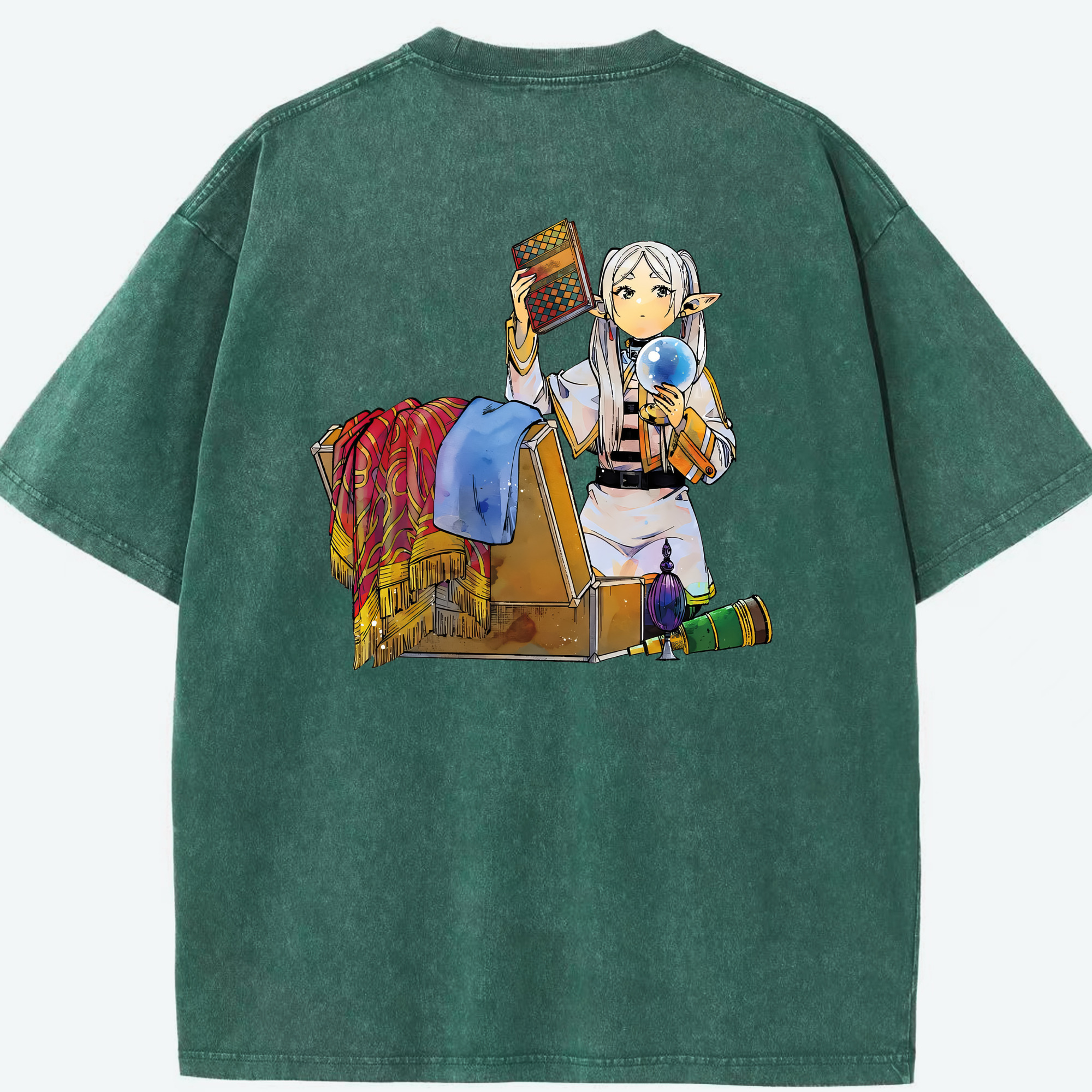 （画像用） 葬送のフリーレン Frieren 綿100% ヴィンテージ風 半袖Tシャツ（背面プリント）